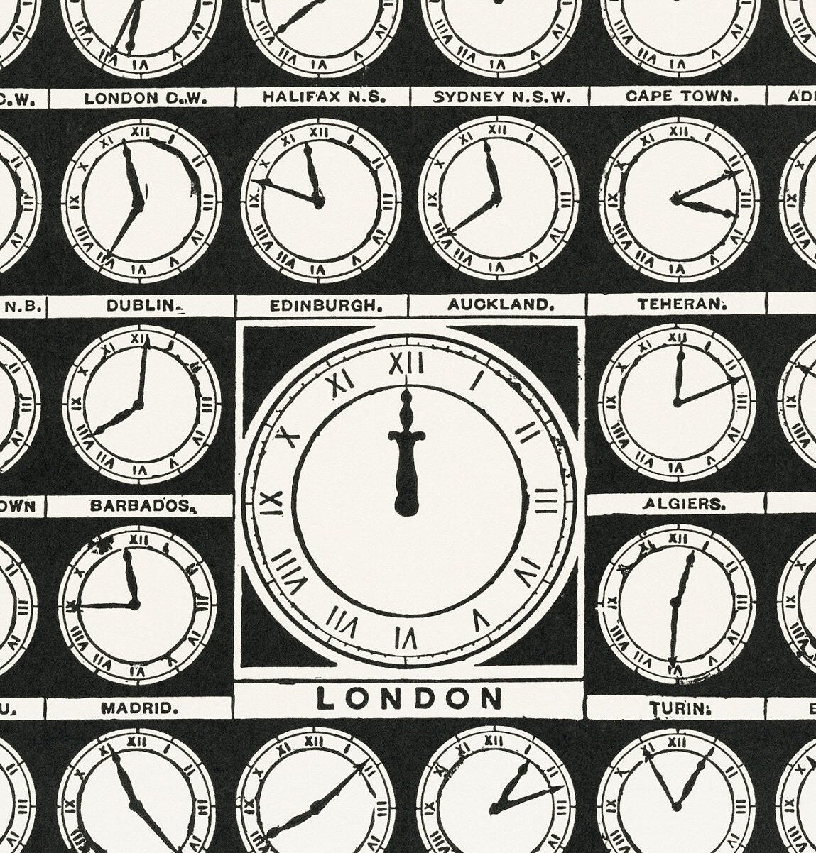 Vintage World Clocks Print, Medicology 1910, Wall Art