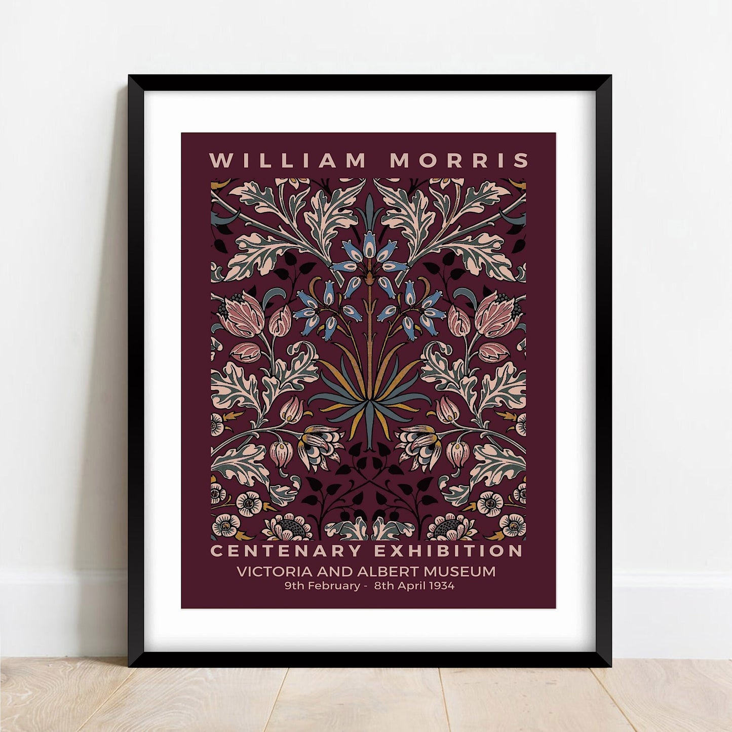 William Morris 'Hyacinth Wine' Print: Enhanced Vintage Floral Art