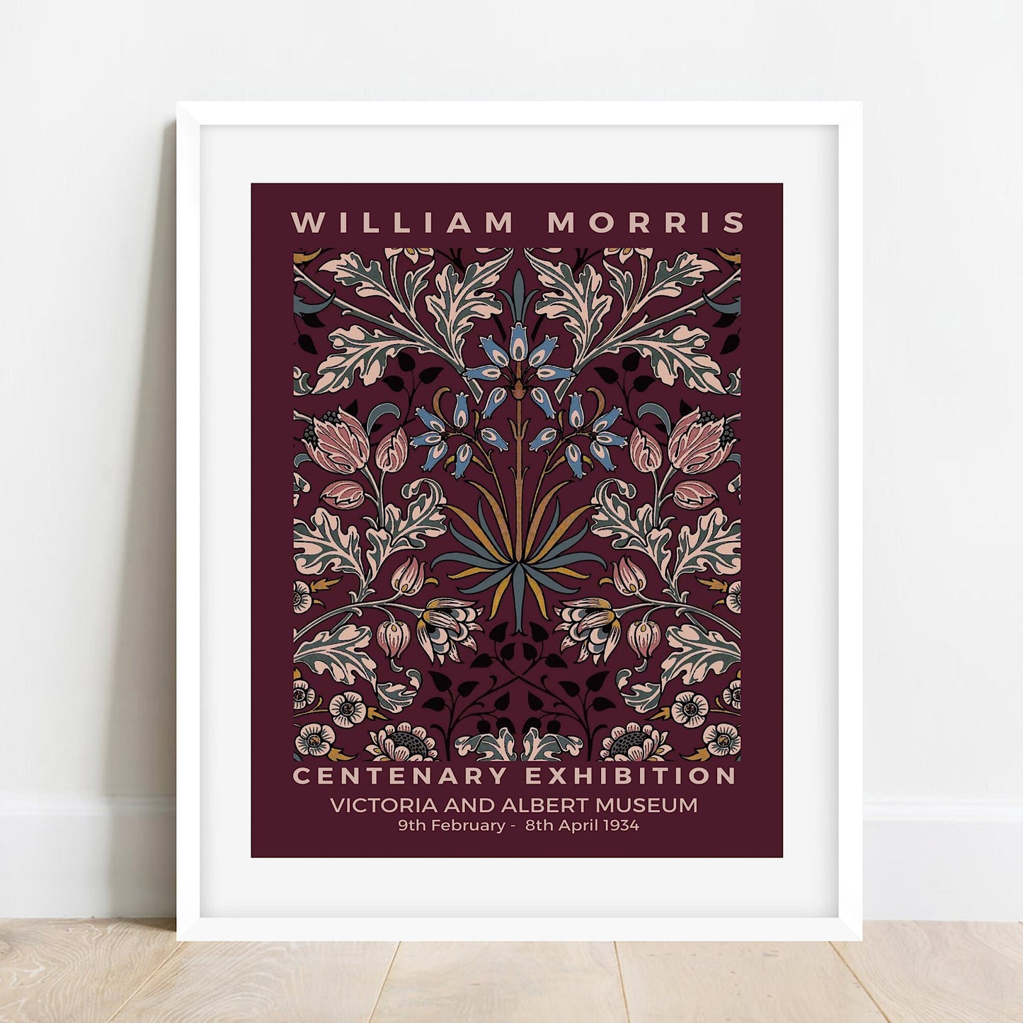 William Morris 'Hyacinth Wine' Print: Enhanced Vintage Floral Art