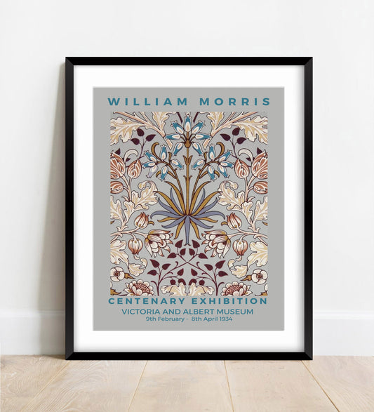 William Morris Hyacinth Grey Print