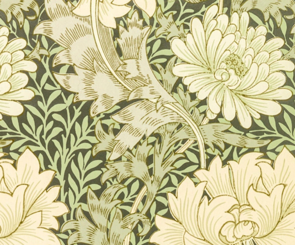 William Morris Chrysanthemum Print: Art Nouveau Floral Wall Decor