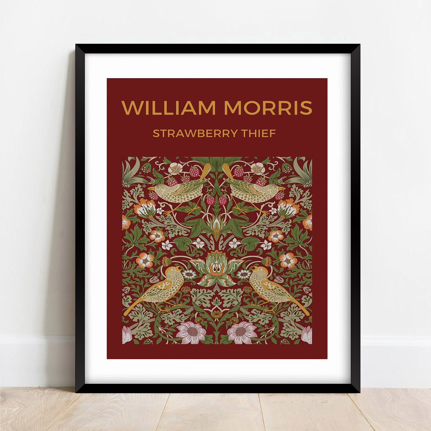 William Morris Strawberry Thief Print: Art Nouveau Floral Wall Art