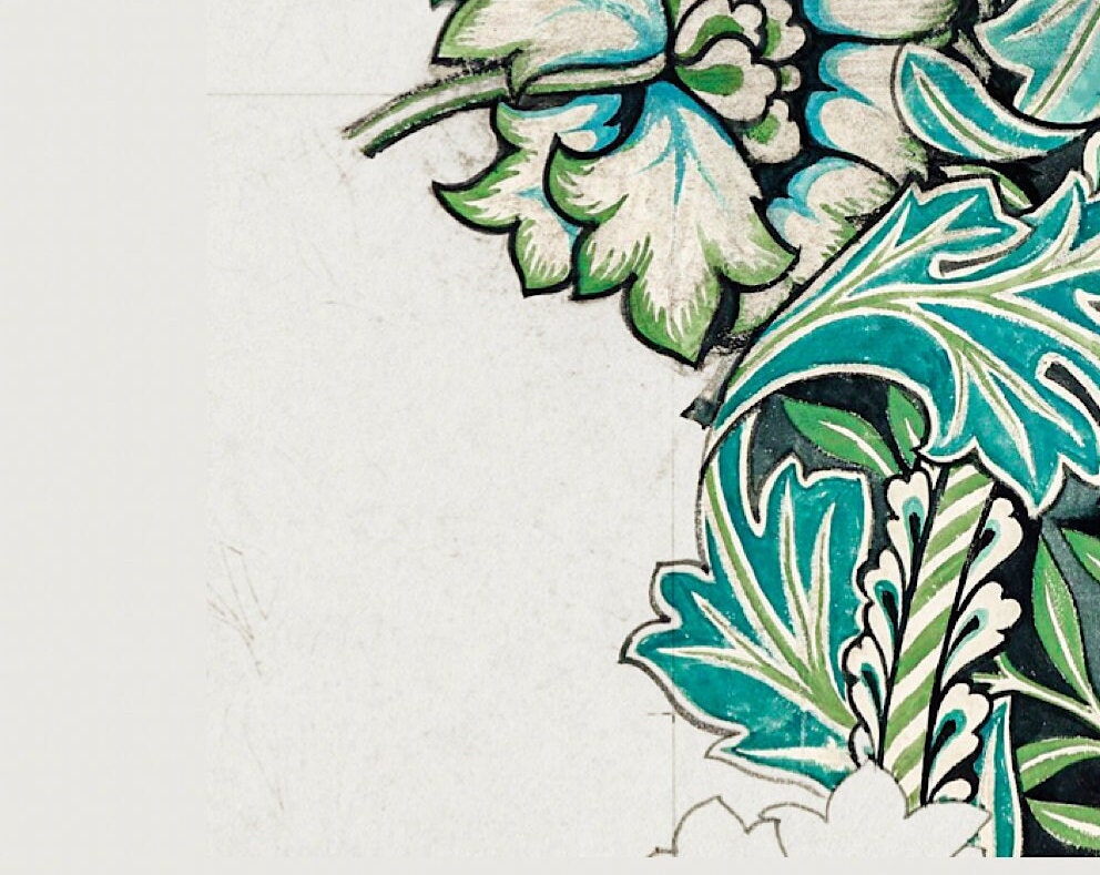 William Morris Anemone Print: Art Nouveau Floral Poster