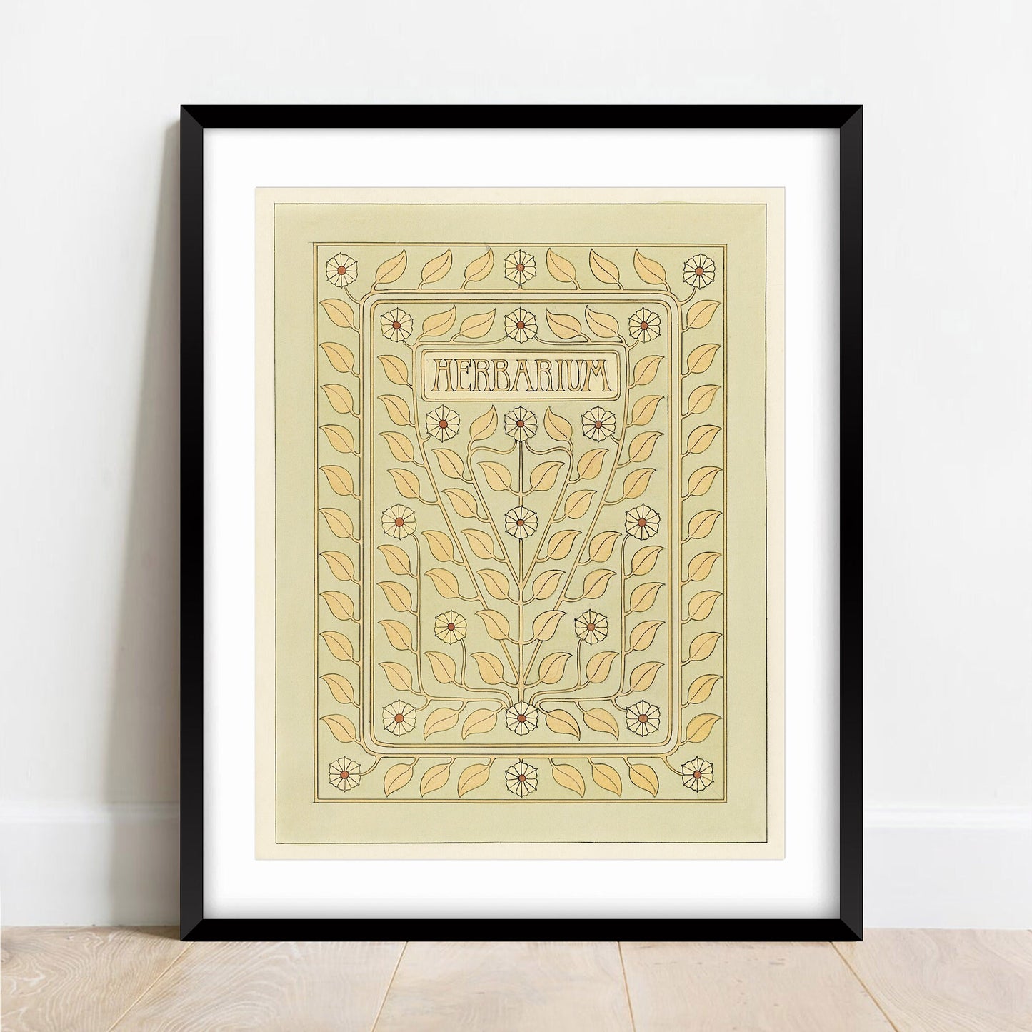 Art Nouveau Herbarium Book Cover Print: Julie de Graag Floral Design