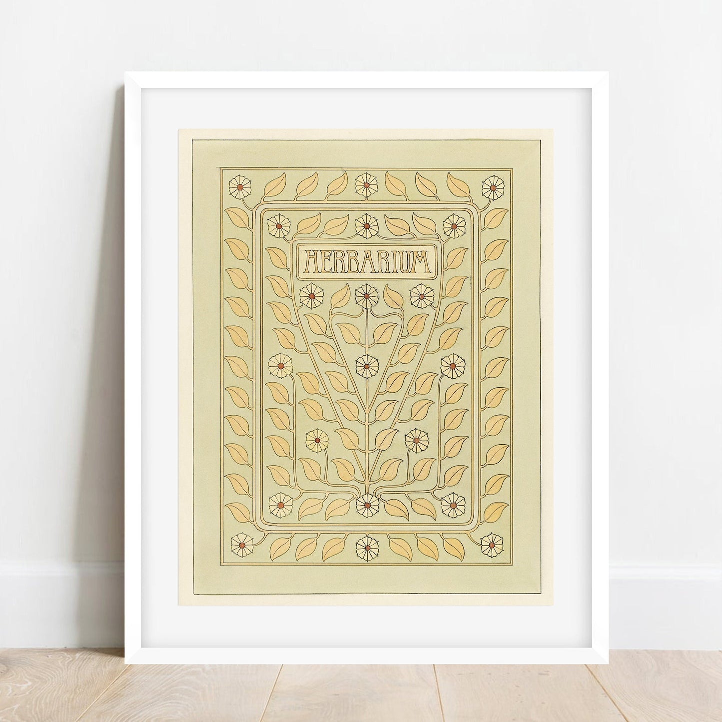 Art Nouveau Herbarium Book Cover Print: Julie de Graag Floral Design
