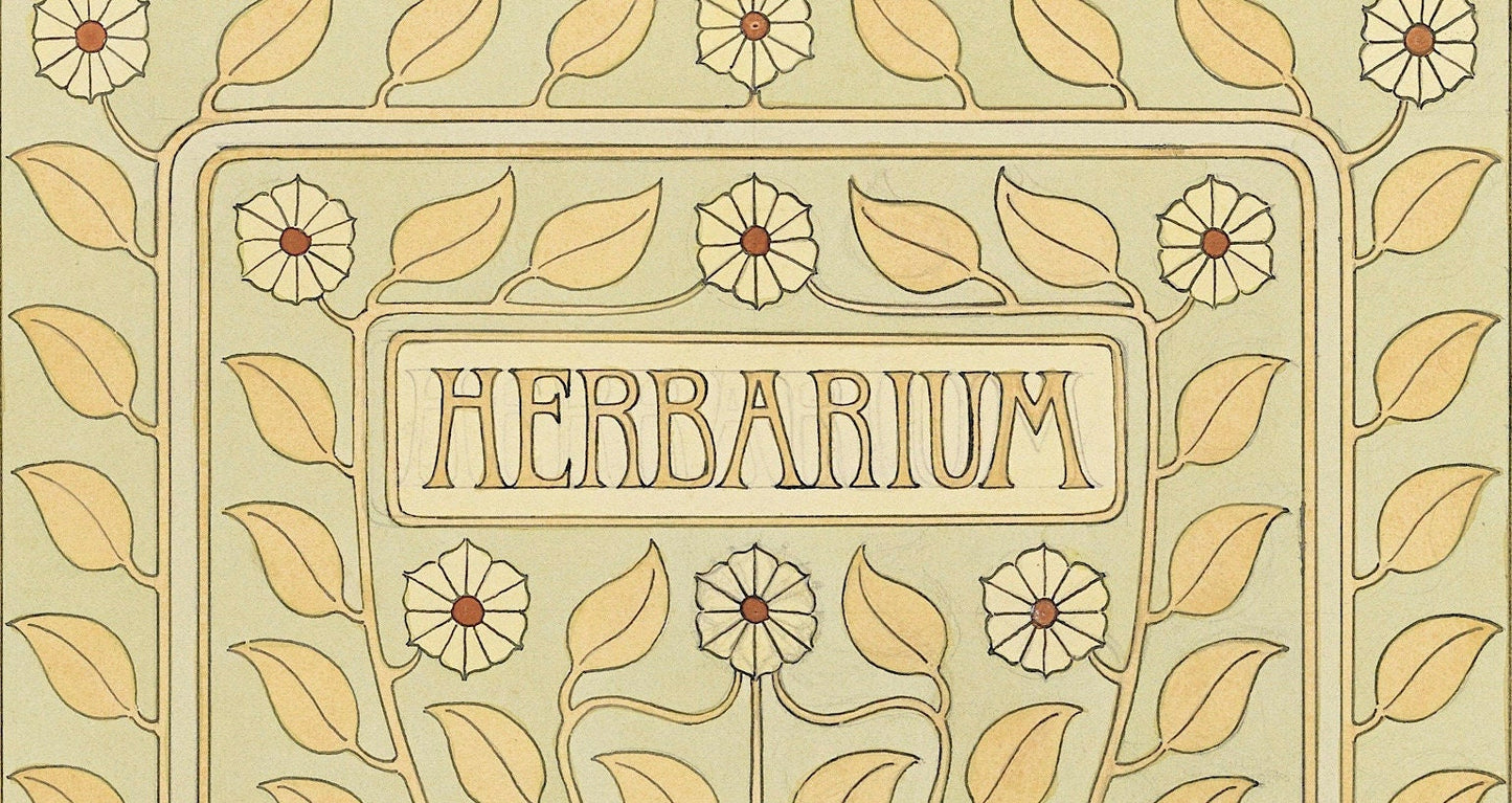 Art Nouveau Herbarium Book Cover Print: Julie de Graag Floral Design