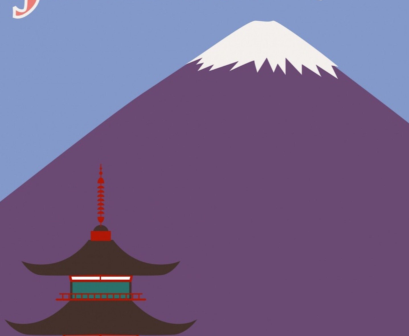Vintage Japan Travel Poster: Retro Mount Fuji Print