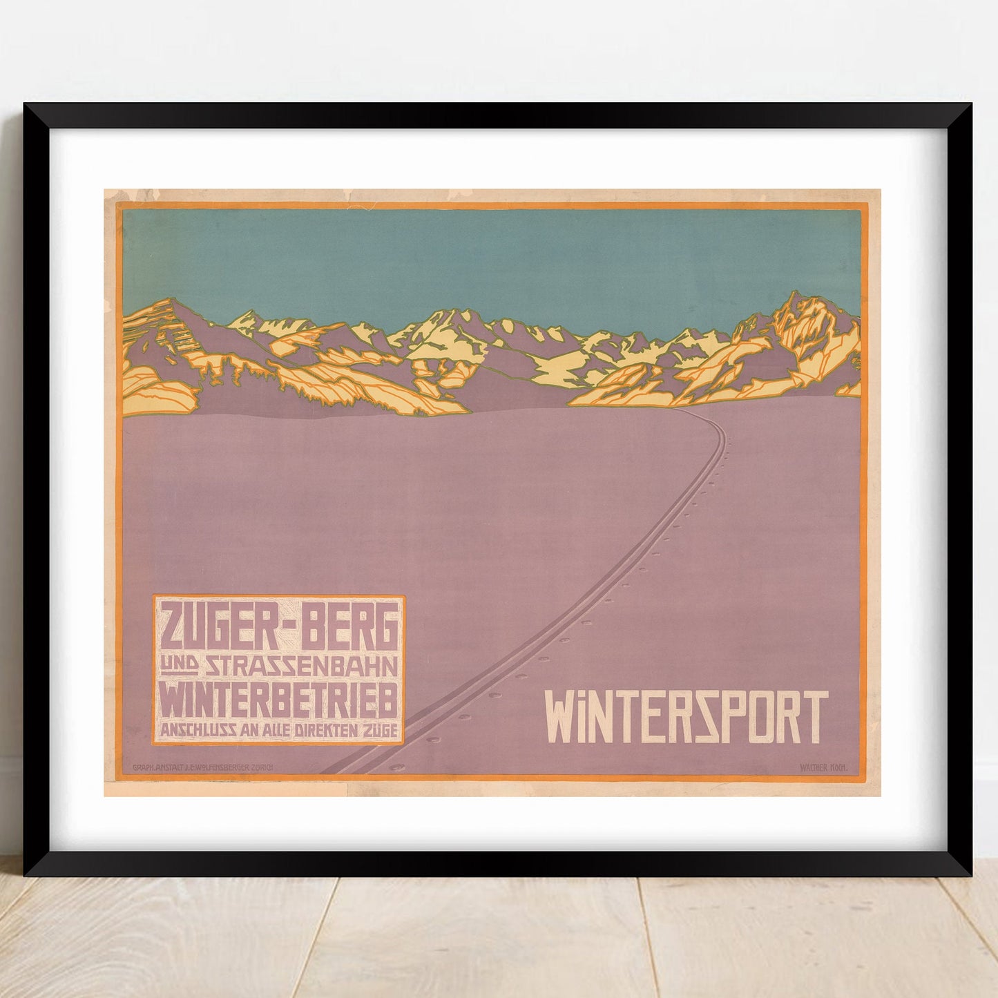 Vintage Skiing Poster: Walter Koch Winter Sport Art Print