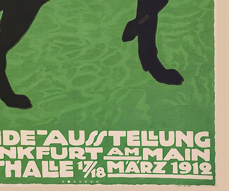 Vintage Greyhound Art Nouveau Poster by Ludwig Hohlwein