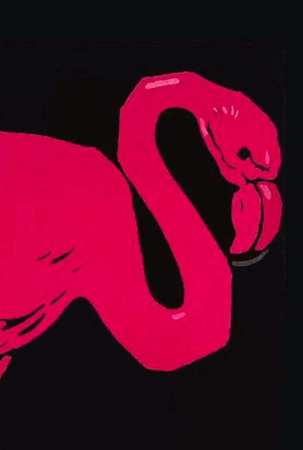 Vintage Ludwig Hohlwein Zoo Poster: Pink Flamingo Giclee Art Print
