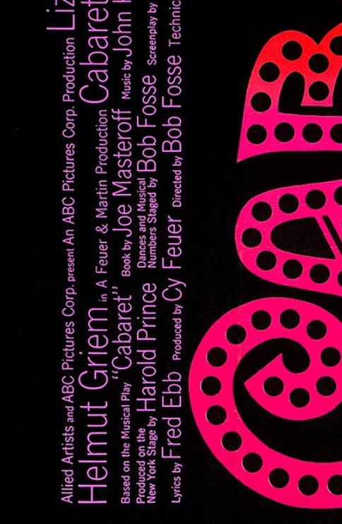 Cabaret Poster - 1972 |  Vintage Cinema Style Movie Poster | Liza Minnelli