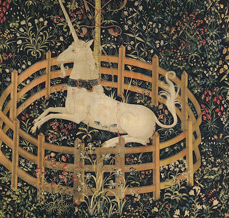 Unicorn Tapestry Art Print: Medieval Fine Art Paper
