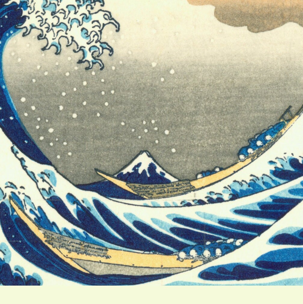 The Wave off Kanagawa Art Print, Hokusai Woodblock, Japanese Decor