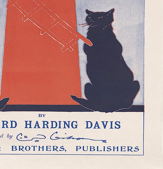 About Paris Vintage Poster: Black Cats & Windmill Art Nouveau Print