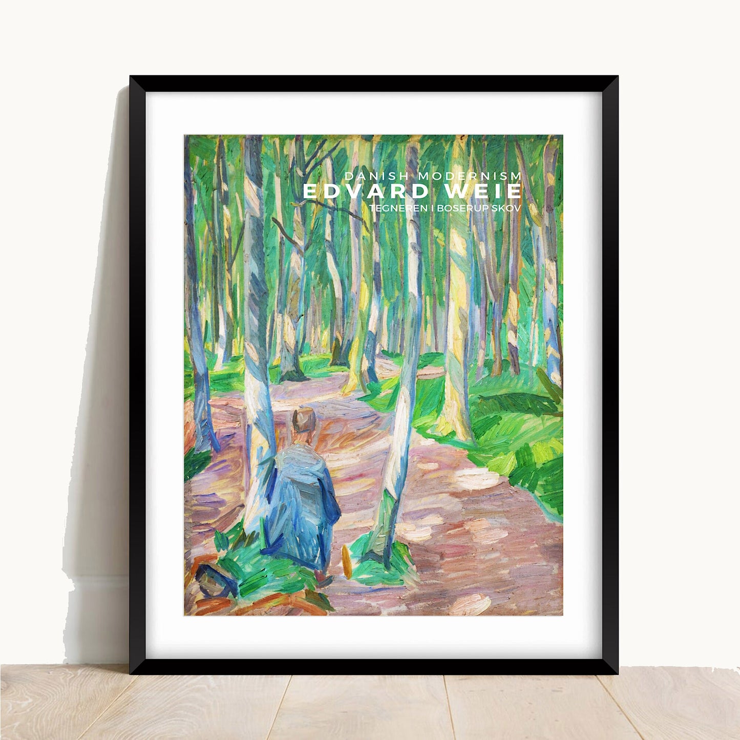 Edvard Weie Print: Danish Forest Scene, Vintage Art Giclee