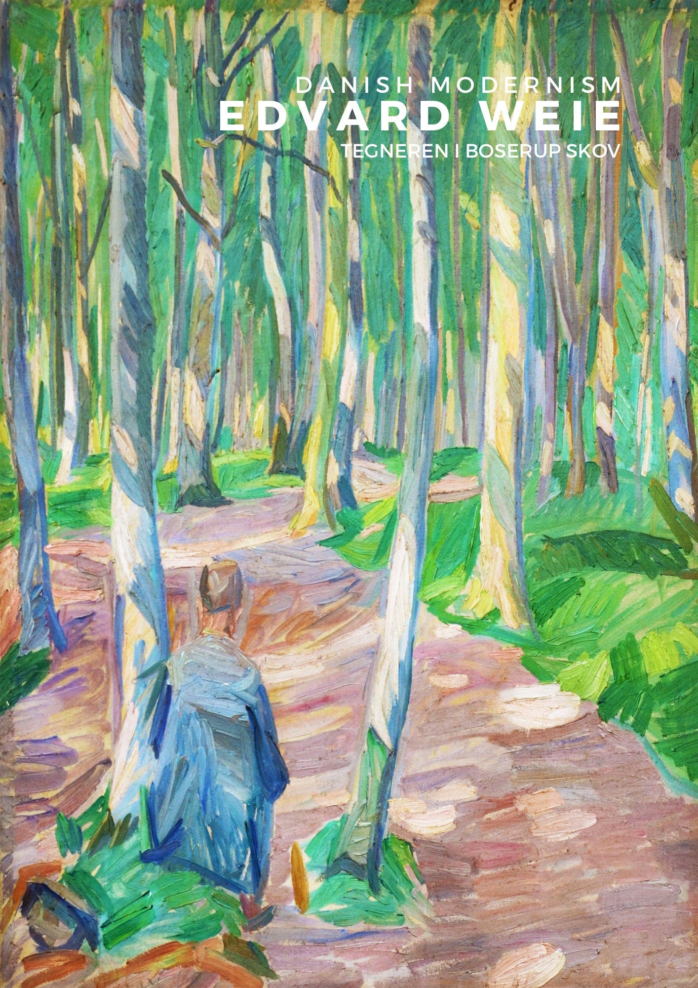 Edvard Weie Print: Danish Forest Scene, Vintage Art Giclee
