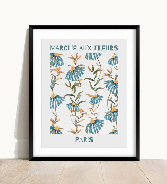 Flower Market, Marché aux Fleurs Print
