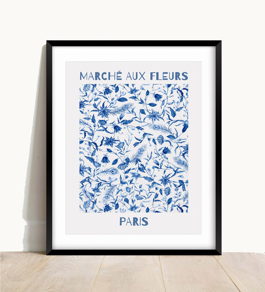 Flower Market, Marché aux Fleurs Print