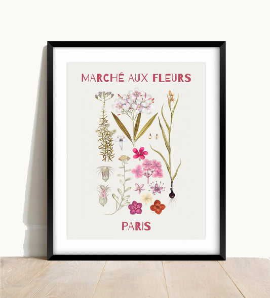 Flower Market, Marché aux Fleurs Print