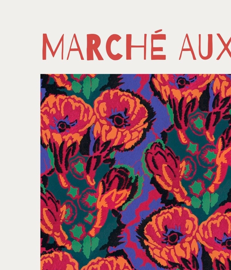 Marché aux Fleurs Vintage Print: Parisian Flower Market Wall Art