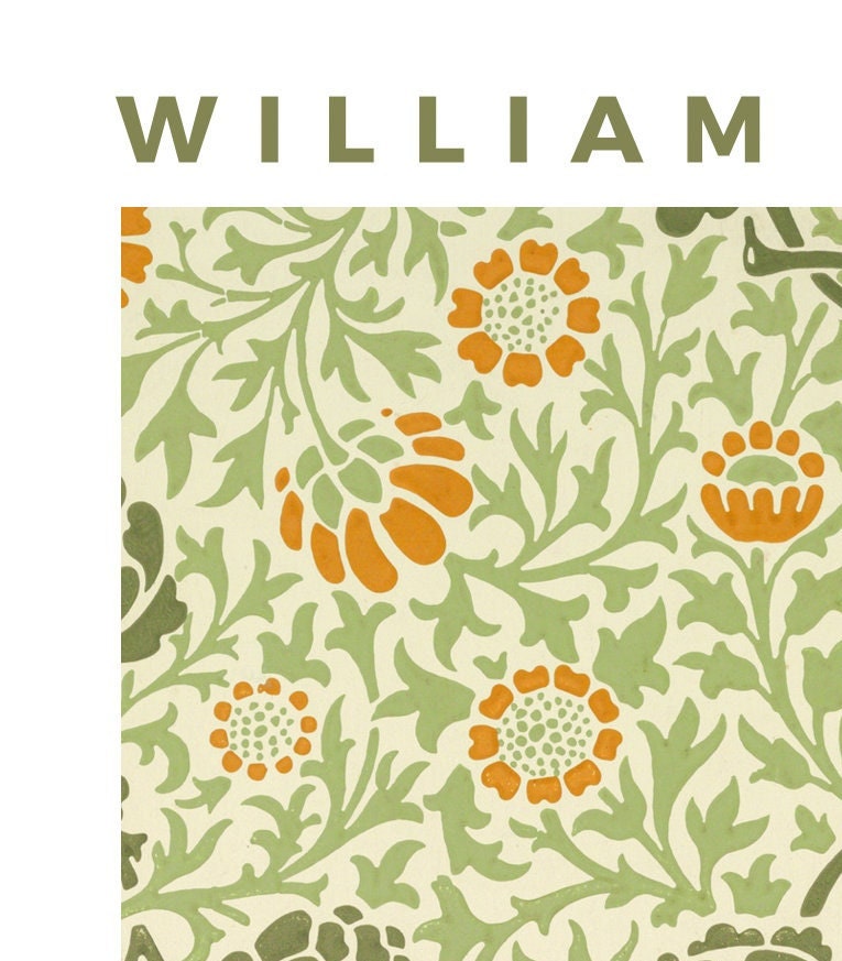 William Morris Flower Print: Grafton Pattern, Art Nouveau Home Decor