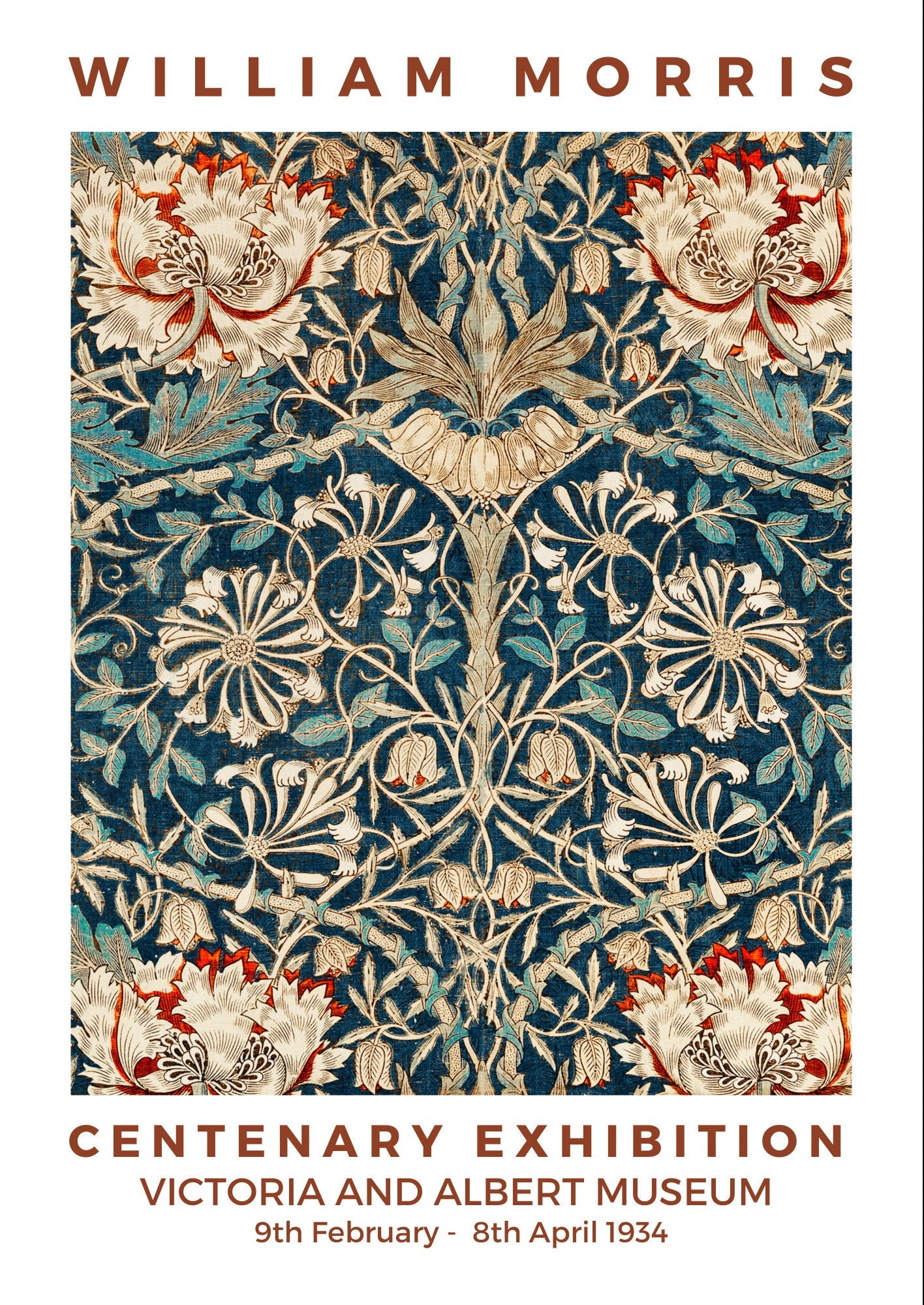William Morris Honeysuckle Art Nouveau Exhibition Poster
