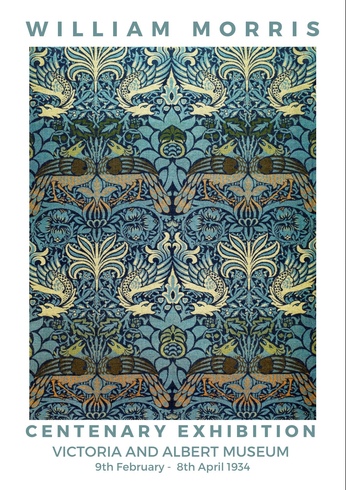 William Morris Peacock & Dragon Art Nouveau Exhibition Poster