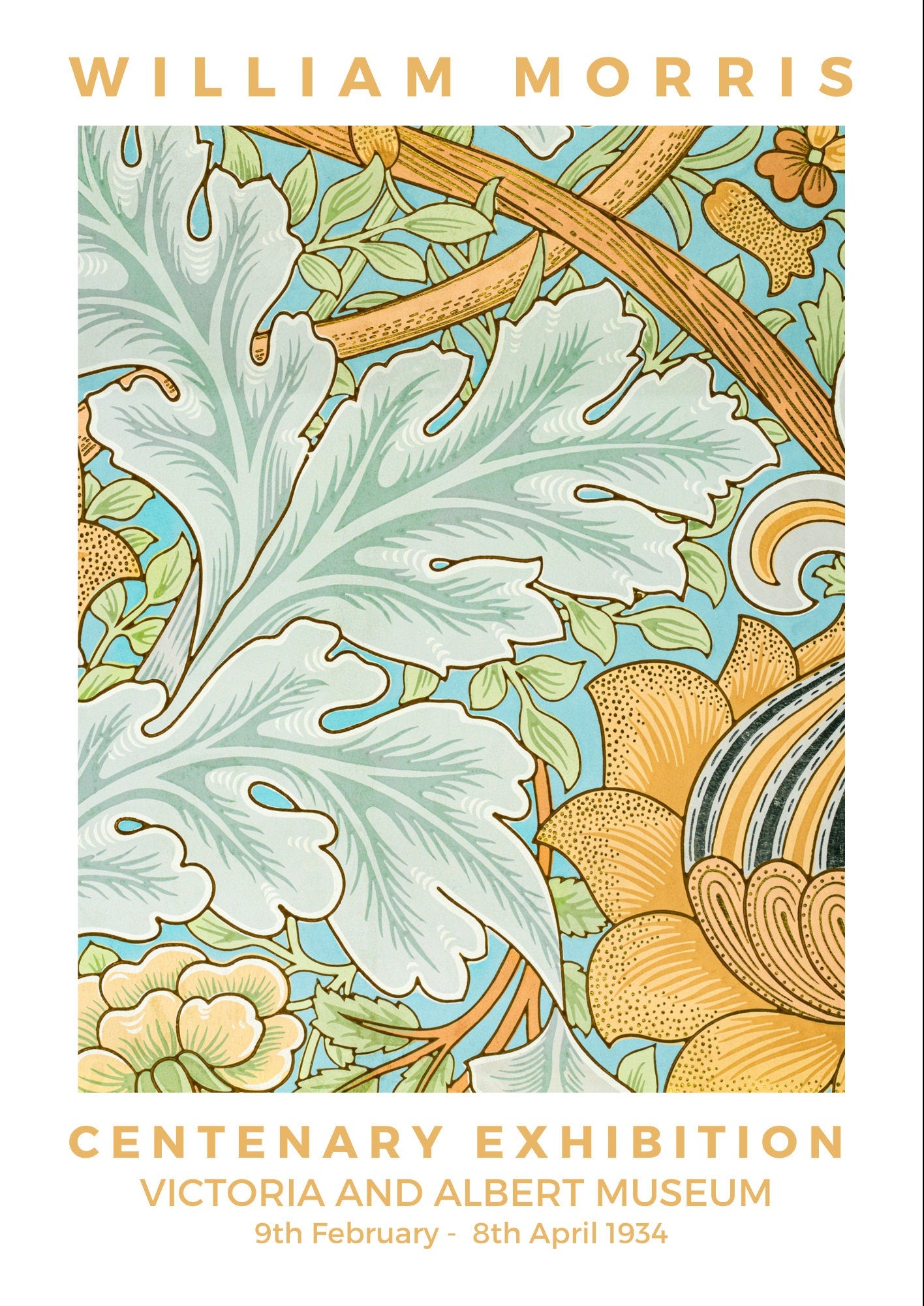 William Morris Exhibition Art Print: Floral Leaf Wall Decor