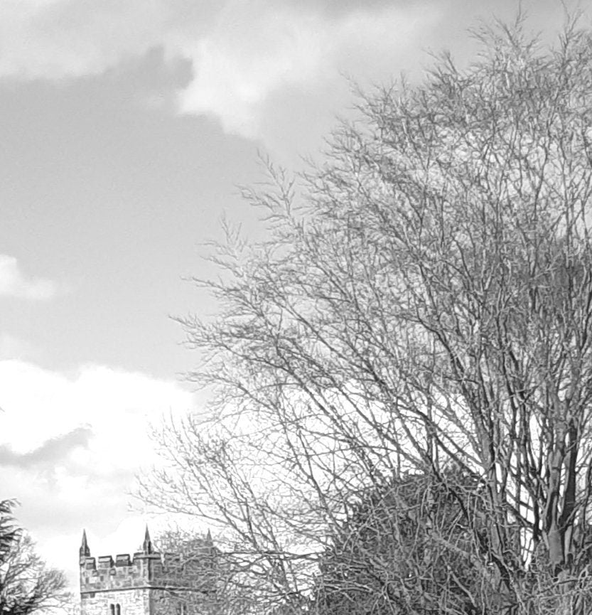 Ashford in the Water Print: Derbyshire Peak District Black and White Photography