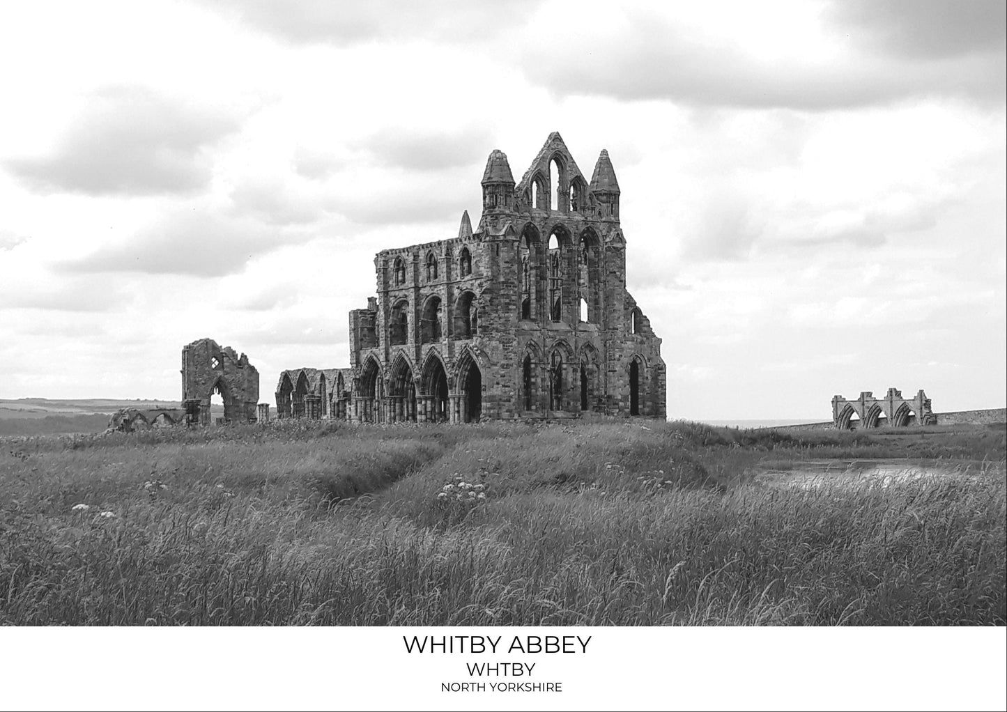 Whitby Abbey Print: North Yorkshire Black and White Photography