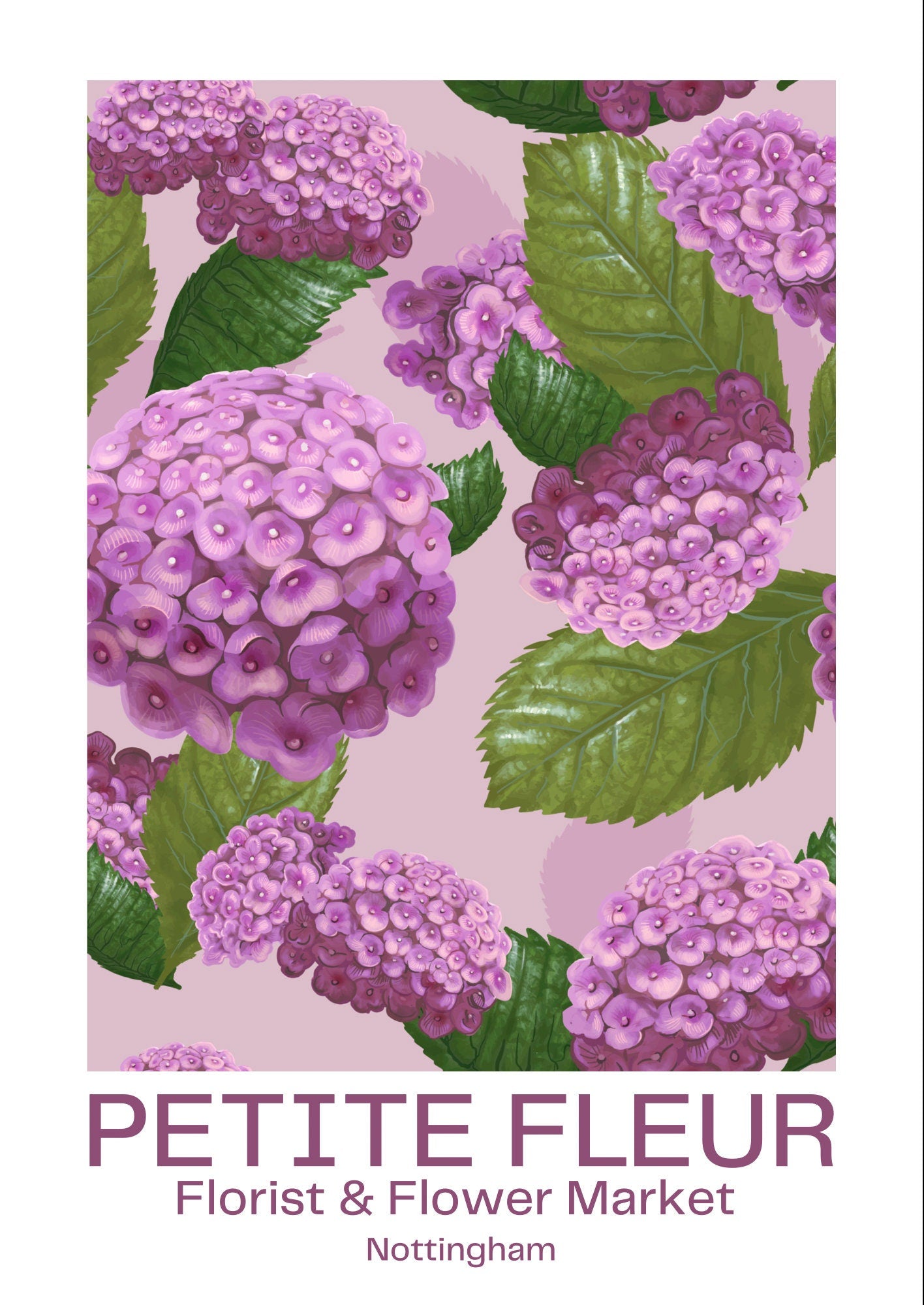 Floral Market Art Print: Personalized Home Town Flower Poster