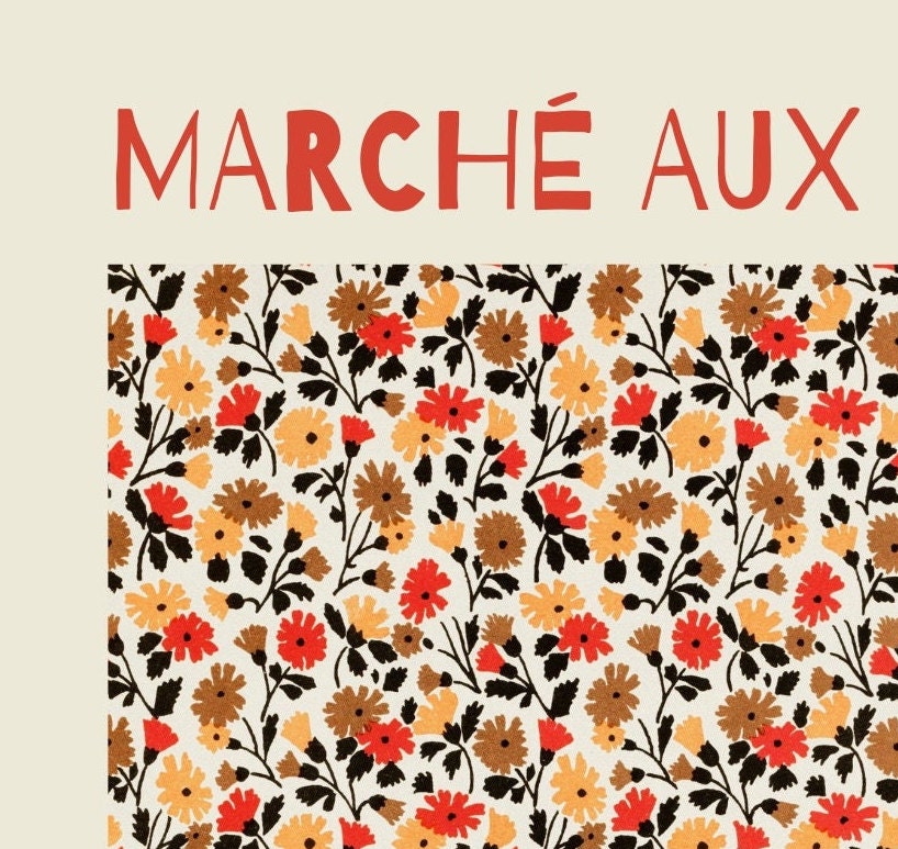 Vintage Flower Market Print: Marché aux Fleurs, Paris Wall Art