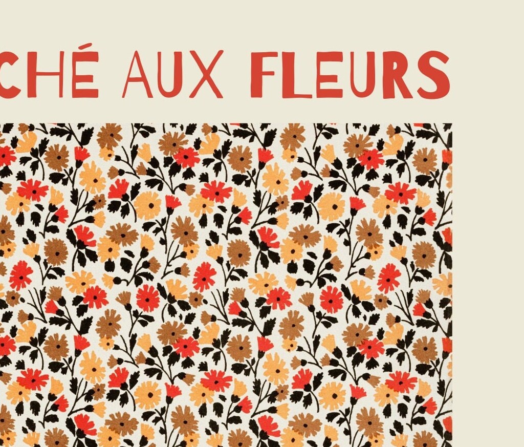 Vintage Flower Market Print: Marché aux Fleurs, Paris Wall Art