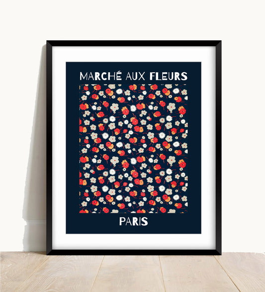 Flower Market, Marché aux Fleurs Print