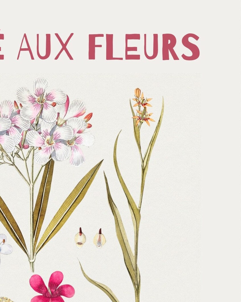 Marché aux Fleurs Print: Vintage Parisian Flower Market Art
