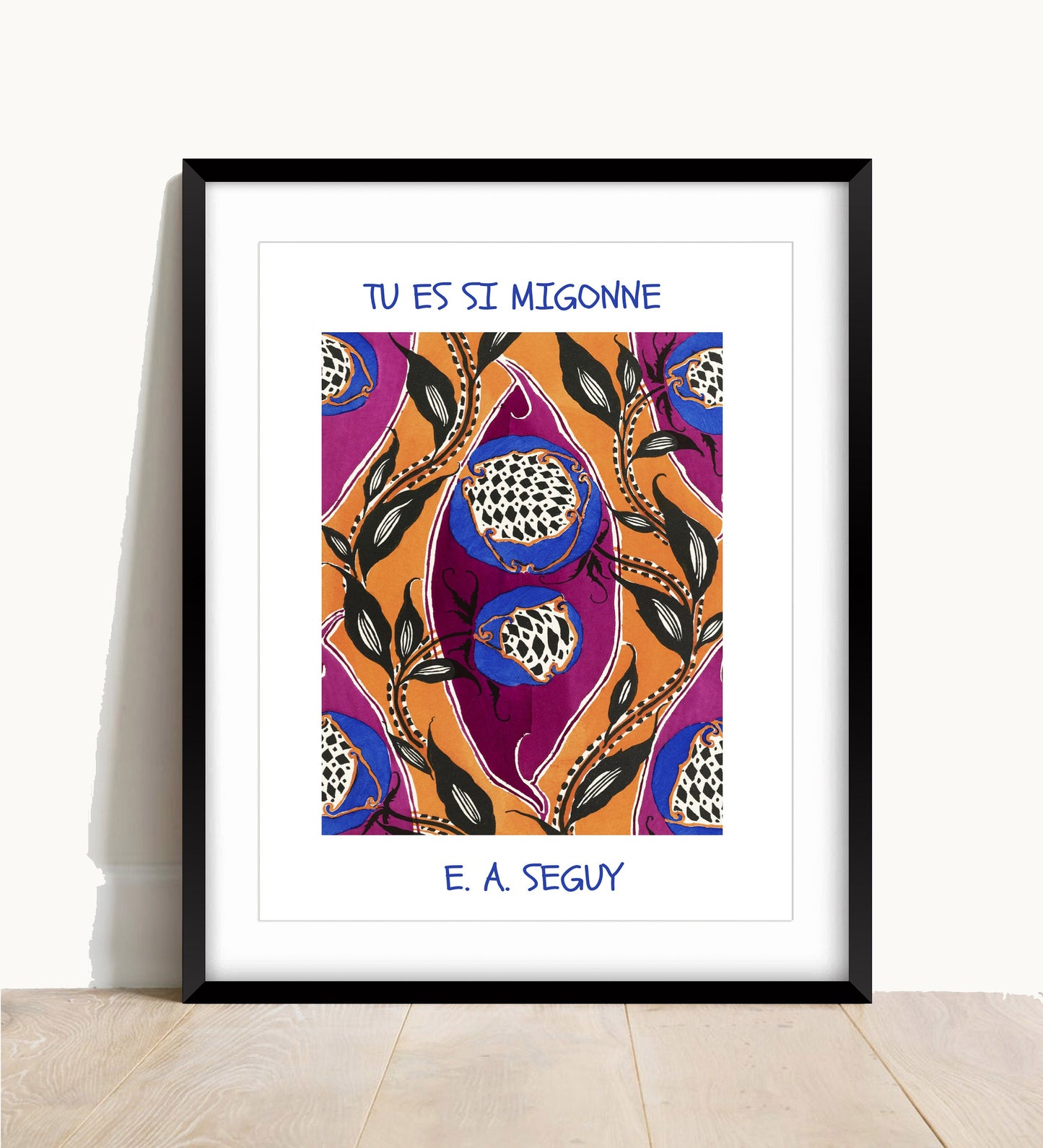 E A Seguy Art Nouveau Floral Print: Vintage Flower Sketch