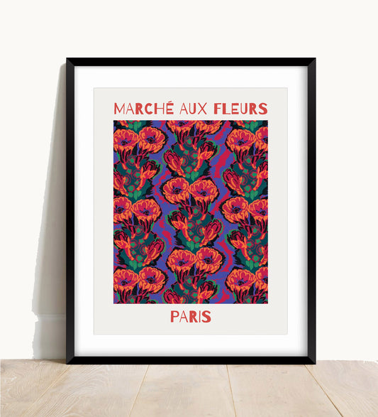 Flower Market, Marché aux Fleurs Print