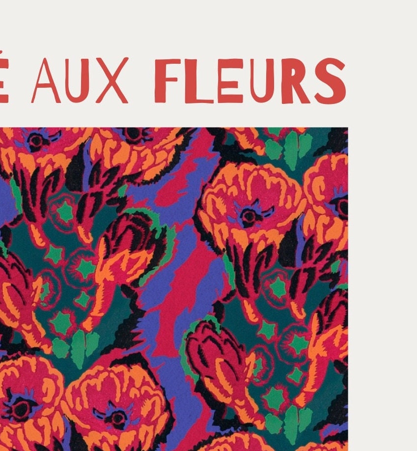 Marché aux Fleurs Vintage Print: Parisian Flower Market Wall Art