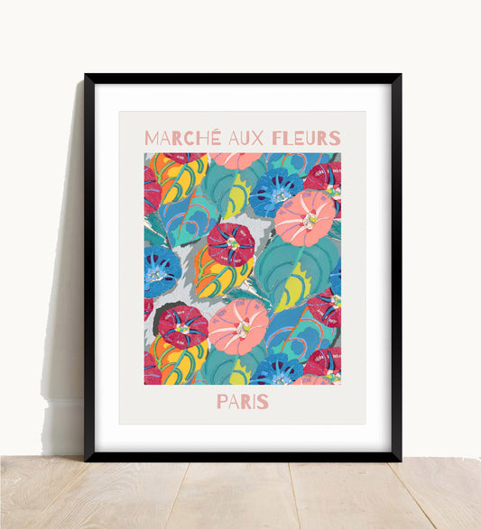Flower Market, Marché aux Fleurs Print