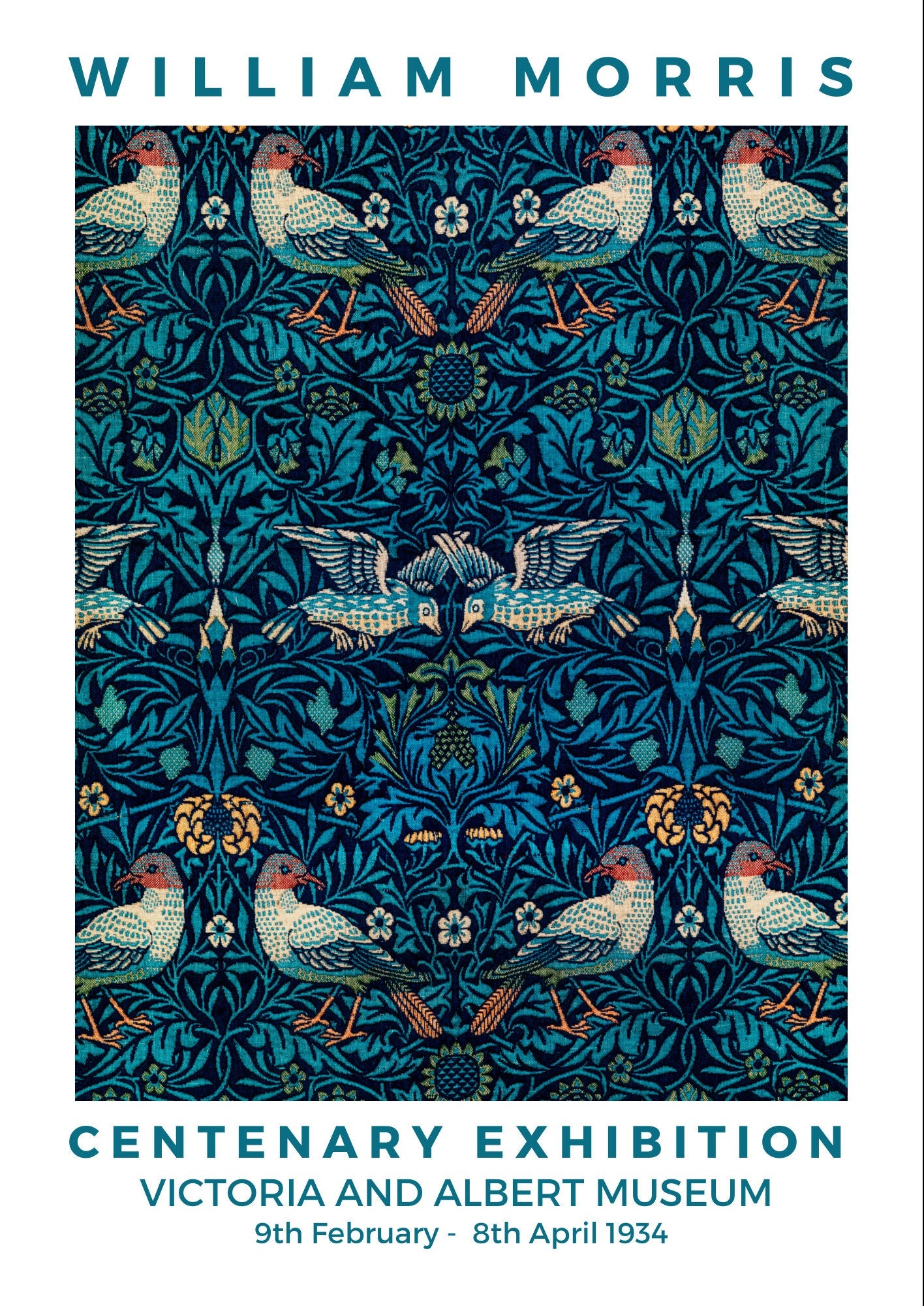 William Morris Birds Print: Art Nouveau Floral Home Decor