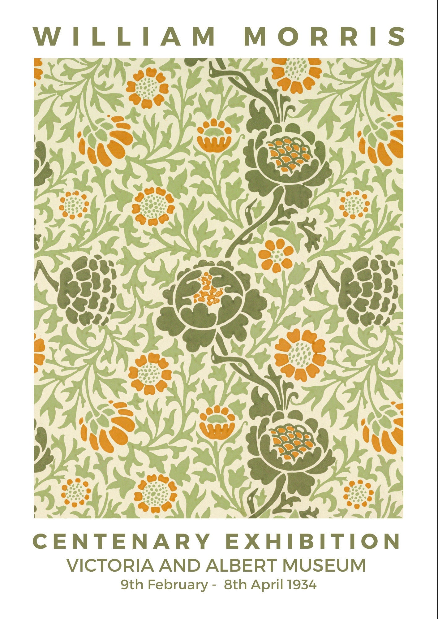 William Morris Flower Print: Grafton Pattern, Art Nouveau Home Decor