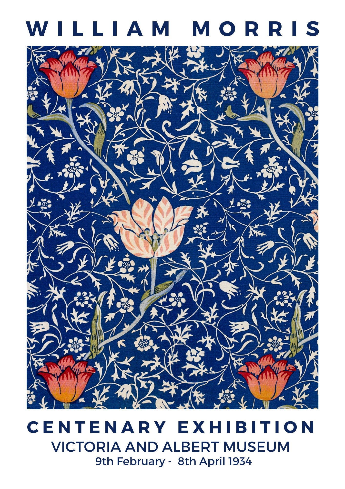 William Morris Medway Flower Pattern Art Nouveau Exhibition Poster