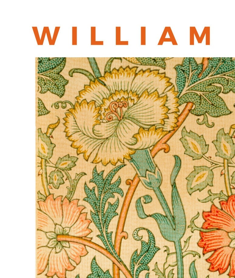 William Morris Flower Art Nouveau Print: Pink & Rose Exhibition Poster
