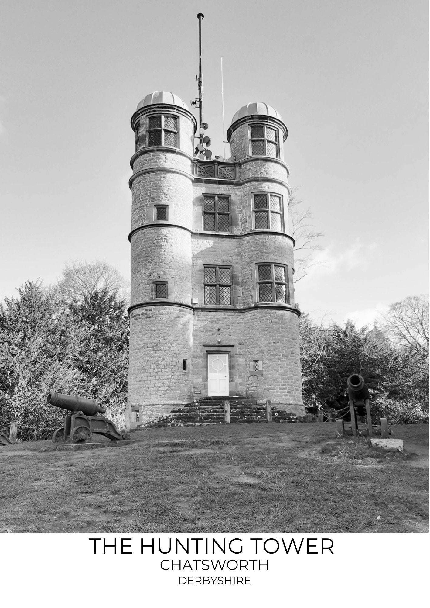 Chatsworth Hunting Tower Print: Derbyshire Peak District Black and White Photography