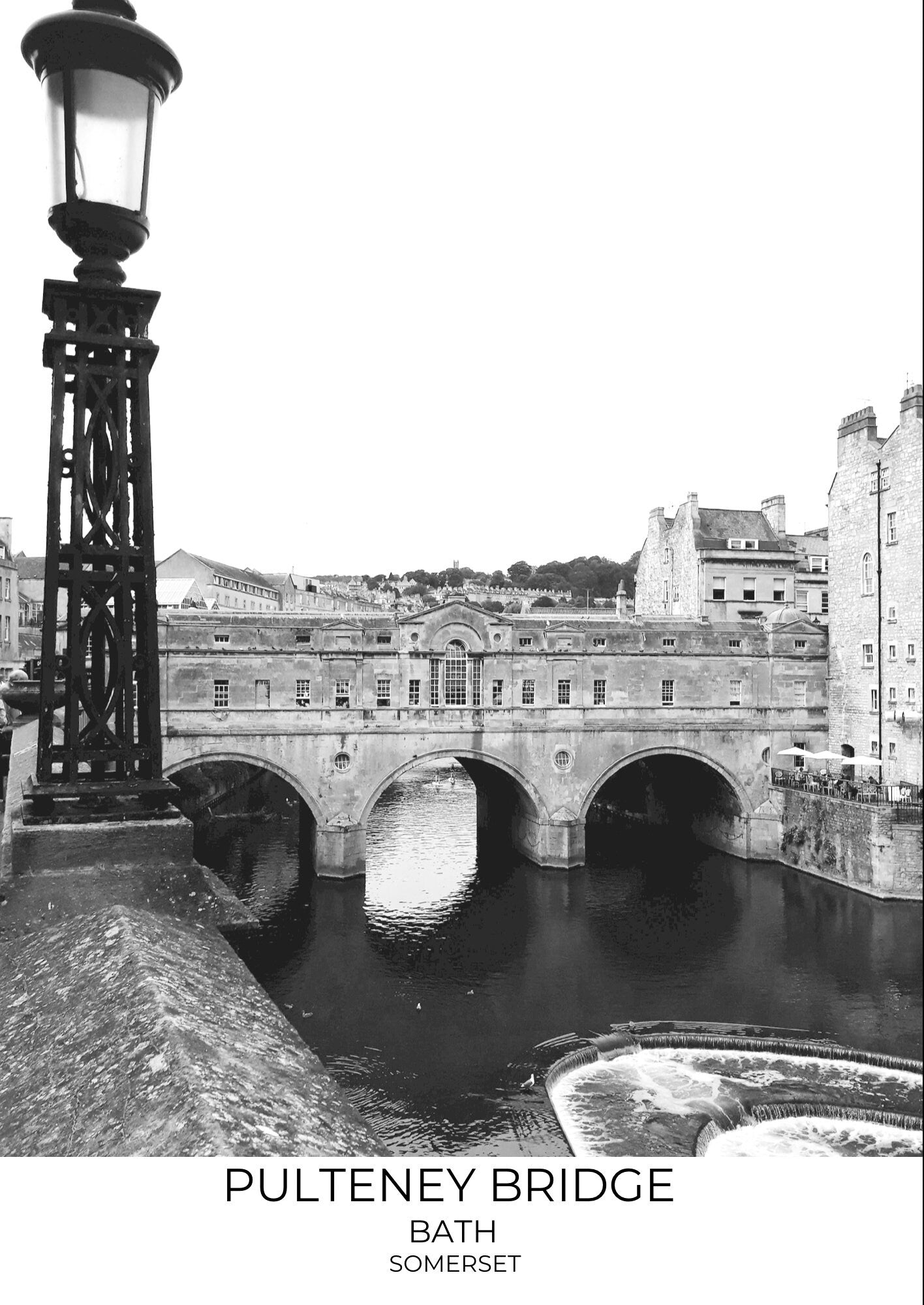 Pulteney Bridge Photography Print: Bath, Somerset Black and White Wall Art