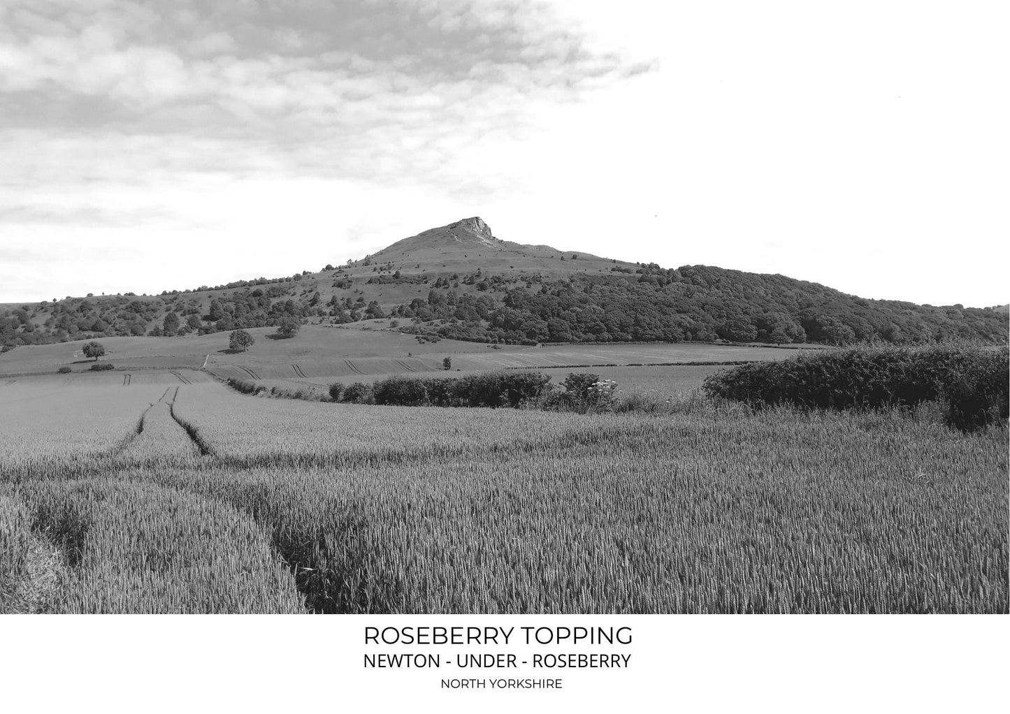 Roseberry Topping Photography Print: North Yorkshire Black and White Wall Art