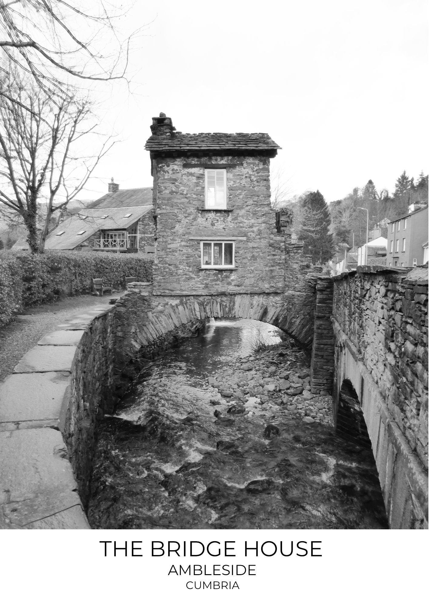 Bridge House, Ambleside, Cumbria: Black and White Photography Print