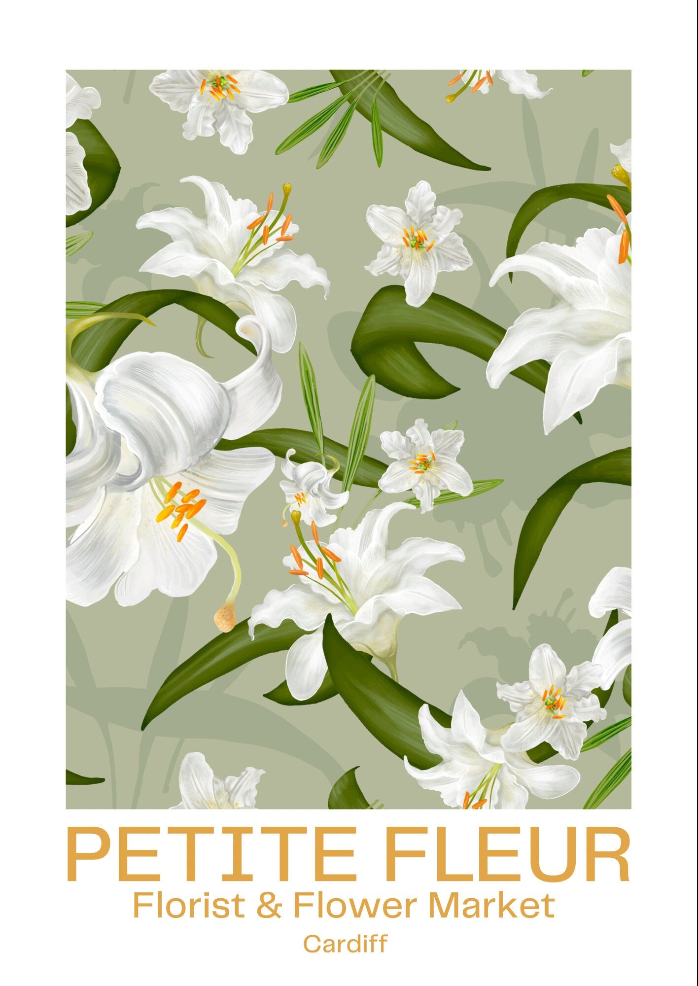 Petite Fleur Flower Market Print: Personalized Home Town Art