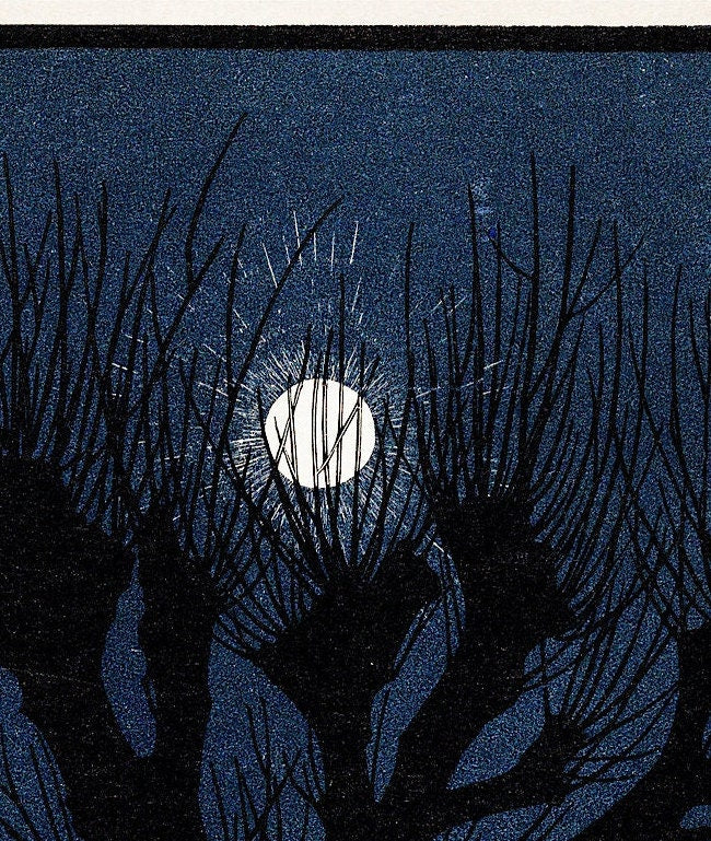 Julie de Graag Moon Print: Art Nouveau Night Landscape (A4/A3)
