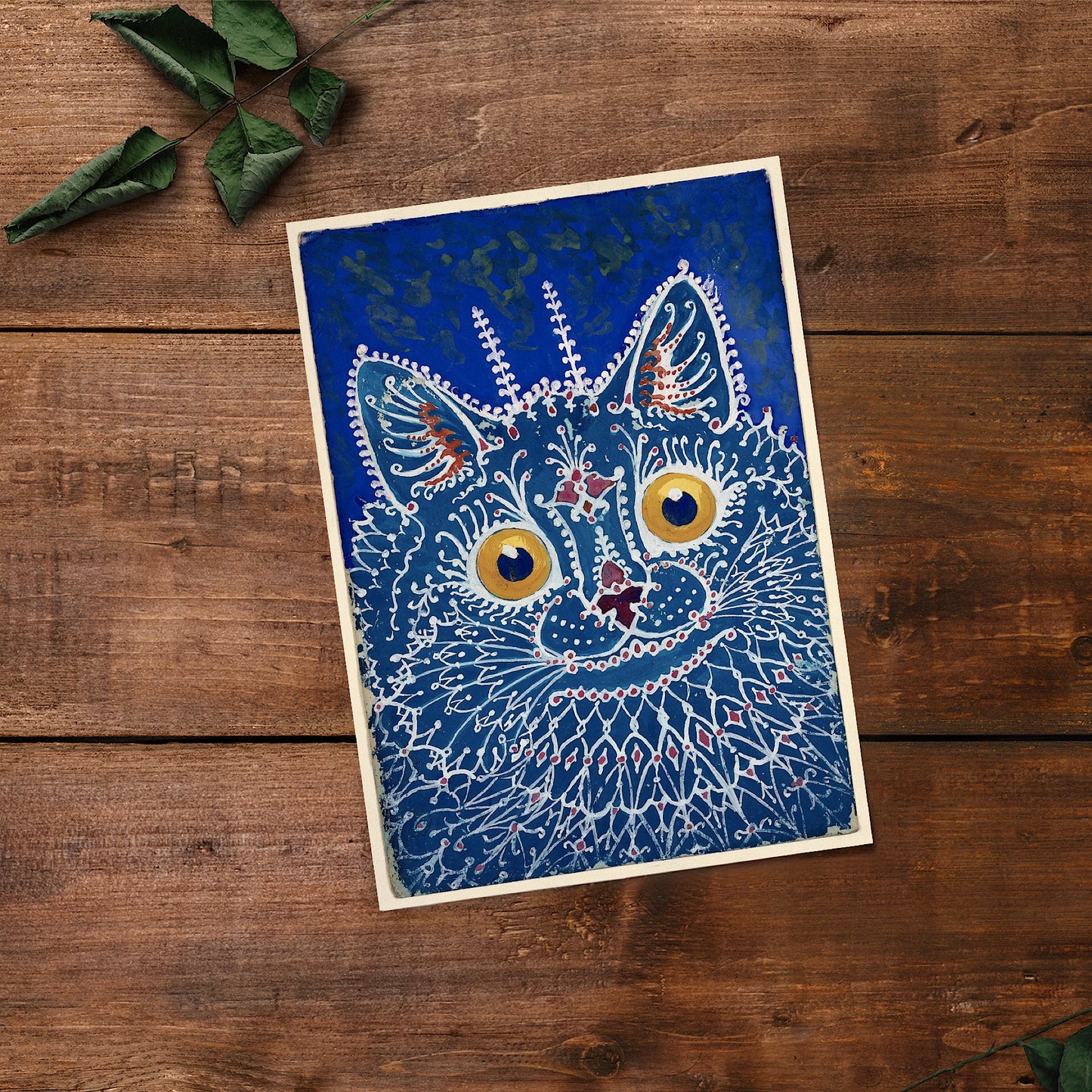 Louis Wain Cat Art Print: Vintage Gothic Feline Portrait